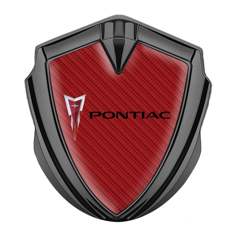Pontiac Emblem Abzeichen Graphit Tonfarbe Rote Kohlenstoff mit Klassisch Logo