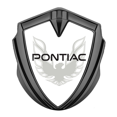 Pontiac Emblem Abzeichen selbstklebend Graphit Tonfarbe Weiss Hintergrund Grau Schwarz Logo