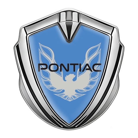 Pontiac Emblem Auto Zeichen Silbertonfarbe Blau fundament mit Grau Phonix Logo