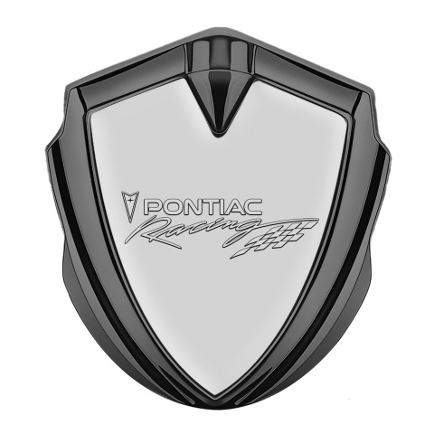 Pontiac Emblem Auto Zeichen Graphit Tonfarbe Grau Hintergrund mit Racing Logo Motiv