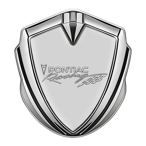 Pontiac Emblem Auto Zeichen Silbertonfarbe Grau Hintergrund mit Racing Logo Motiv