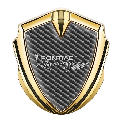 Pontiac Emblem Auto Zeichen Goldtonfarbe Schwarz Kohlenstoff Racing Logo