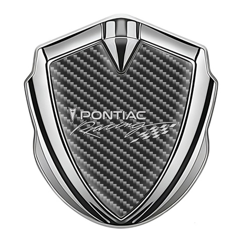 Pontiac Emblem Auto Zeichen Silbertonfarbe Schwarz Kohlenstoff Racing Logo