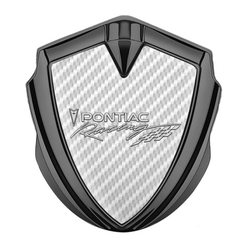 Pontiac Emblem Aufkleber Autozubehor Graphit Tonfarbe Weiss Kohlenstoff mit Racing logo Motiv