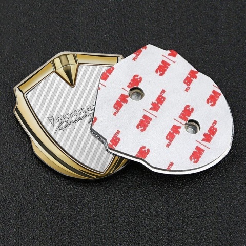 Pontiac Emblem Aufkleber Autozubehor Goldtonfarbe Weiss Kohlenstoff mit Racing logo Motiv