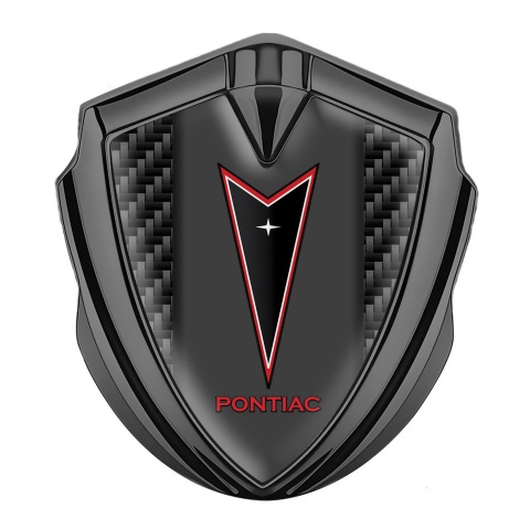 Pontiac Emblem Abzeichen Graphit Tonfarbe Schwarz Carbon Rote Logo Stil