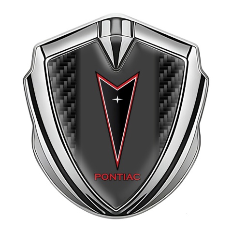 Pontiac Emblem Abzeichen Silbertonfarbe Schwarz Carbon Rote Logo Stil