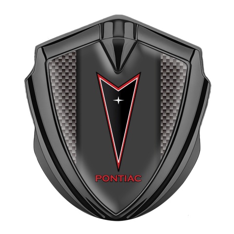 Pontiac Emblem Auto Zeichen Graphit Tonfarbe Braun Carbon mit Graphit Panel und Rote Logo Stil