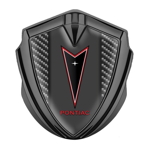 Pontiac Emblem Aufkleber Autozubehor Graphit Tonfarbe Dunkles carbon Mit Rote Logo Stil