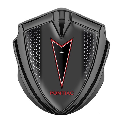Pontiac Emblem Abzeichen Graphit Tonfarbe Perforierter Stahl Version