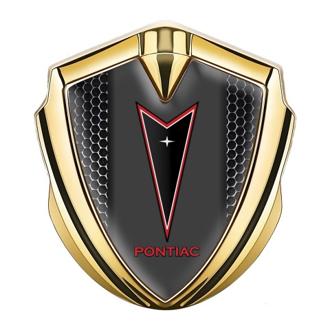 Pontiac Emblem Abzeichen Goldtonfarbe Perforierter Stahl Version