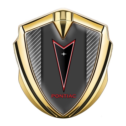 Pontiac Abzeichen selbstklebend Goldtonfarbe Grau Carbon Variante