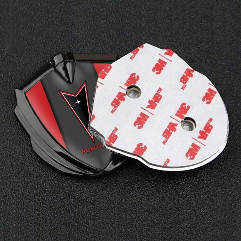 Pontiac Emblem Auto Zeichen Graphit Tonfarbe Rote Basis mit Graphit Panel und Rote Logo Motiv
