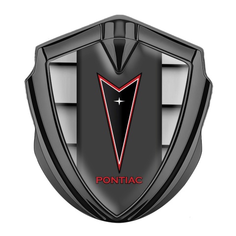 Pontiac Seitenflugel Emblem Aufkleber Graphit Tonfarbe Auto Gitter Effekt mit Rote Logo Motiv
