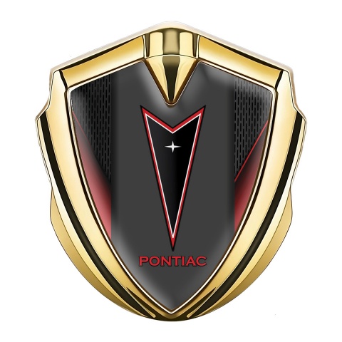 Pontiac Emblem Aufkleber Autozubehor Goldtonfarbe Rote Flugel Effekt