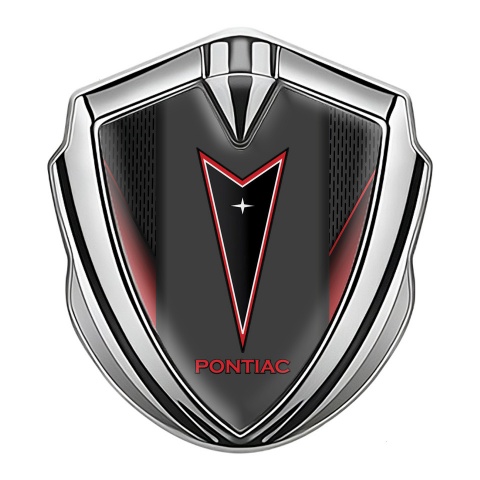 Pontiac Emblem Aufkleber Autozubehor Silbertonfarbe Rote Flugel Effekt