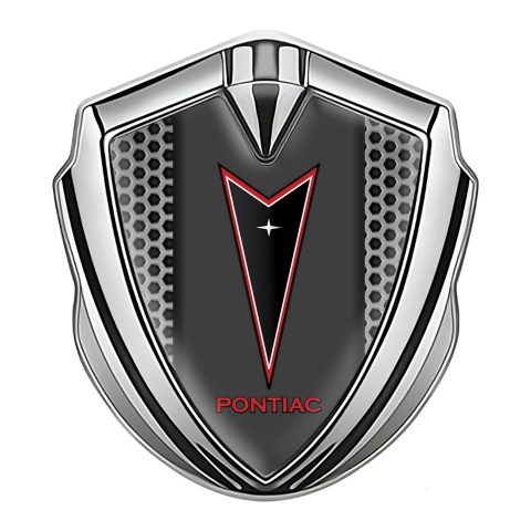 Pontiac Selbstklebendes Metallaufkleber Emblem Silbertonfarbe Stahlgewebe Design