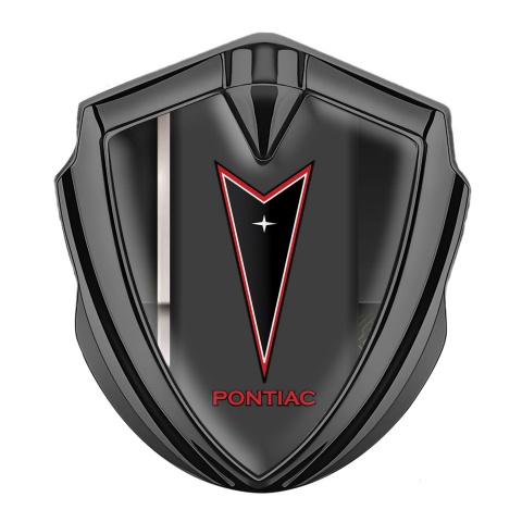 Pontiac Emblem Logo Schriftzug Aufkleber Graphit Tonfarbe Sport Band Basis Mit Rote Logo Stil