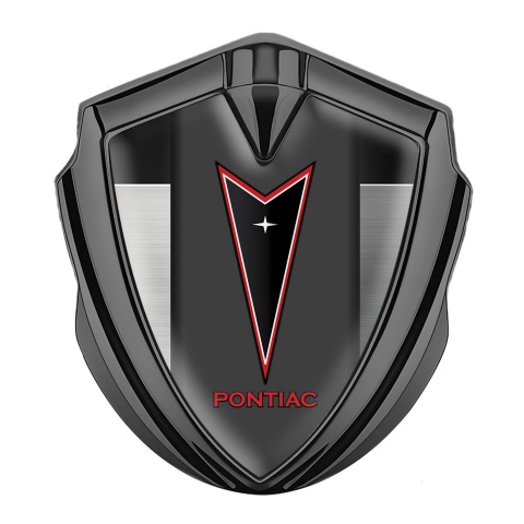Pontiac Seitenflugel Emblem Aufkleber Graphit Tonfarbe Mattierte Platte mit Rote Logo Stil