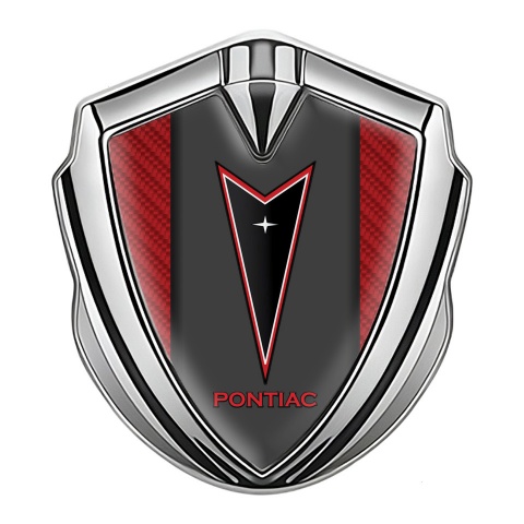 Pontiac Emblem Abzeichen Silbertonfarbe Rote Carbon Design