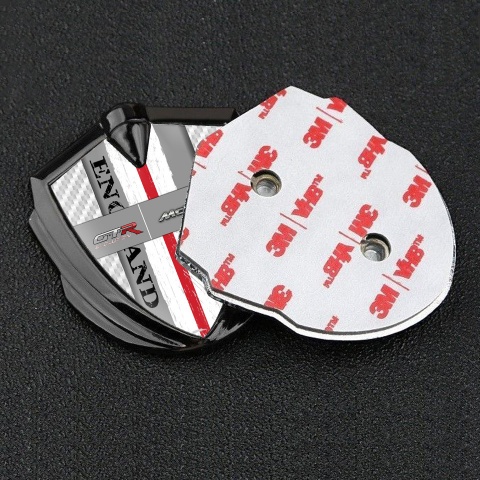 Mclaren GTR Emblem Abzeichen selbstklebend Graphit Tonfarbe Weiss Carbon England Still