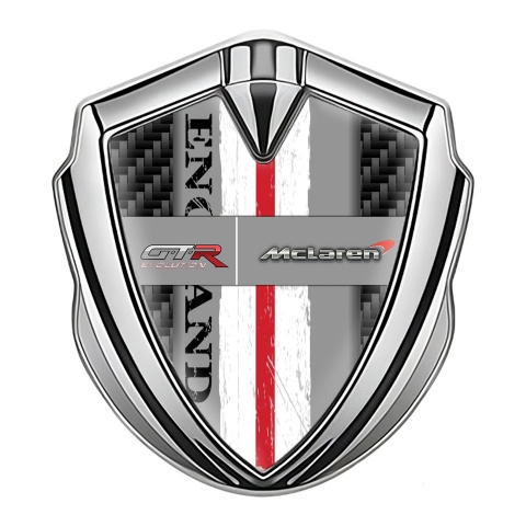 Mclaren GTR Emblem Aufkleber Autozubehor Silbertonfarbe Schwarz Carbon England Stil