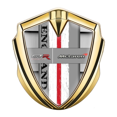 Mclaren GTR Emblem Logo Schriftzug Aufkleber Goldtonfarbe Auto Gitter Basis England Stil Logo