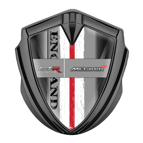 Mclaren GTR Emblem Abzeichen selbstklebend Graphit Tonfarbe V Form Elemente Basis England Stil Logo