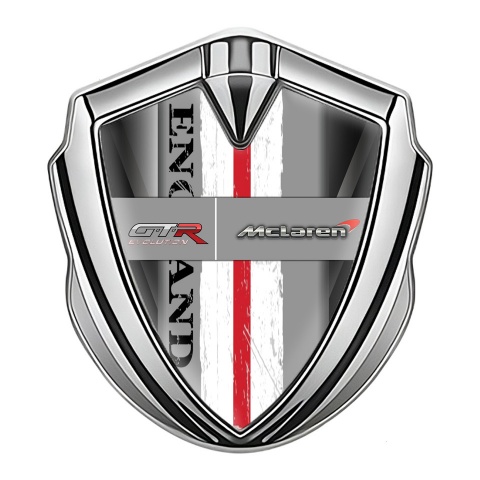 Mclaren GTR Emblem Abzeichen selbstklebend Silbertonfarbe V Form Elemente Basis England Stil Logo