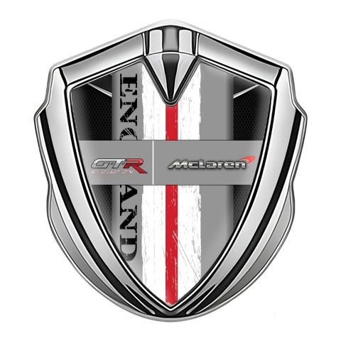 Mclaren GTR Emblem Aufkleber Autozubehor Silbertonfarbe Schwarz Print England Stil