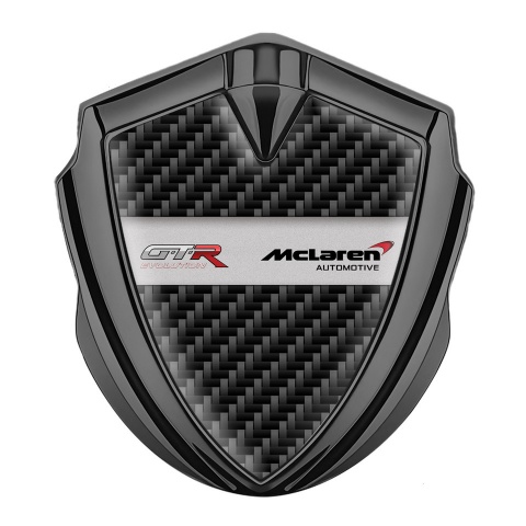 Mclaren GTR Selbstklebendes Metallaufkleber Emblem Graphit Tonfarbe Schwarz Carbon Design