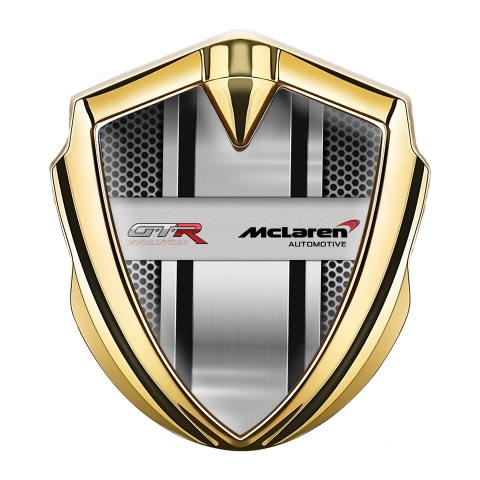Mclaren GTR Seitenflugel Emblem Aufkleber Goldtonfarbe Gitter mit Metal Panel Design
