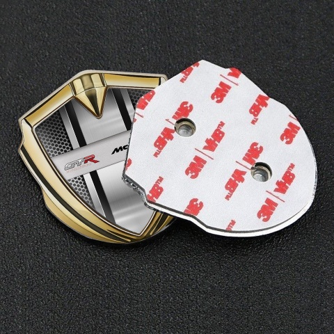 Mclaren GTR Seitenflugel Emblem Aufkleber Goldtonfarbe Gitter mit Metal Panel Design