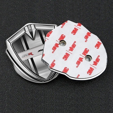 Mclaren GTR Seitenflugel Emblem Aufkleber Silbertonfarbe Gitter mit Metal Panel Design