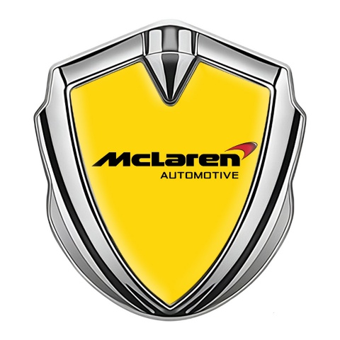 Mclaren Emblem Auto Zeichen Silbertonfarbe Gelb Version
