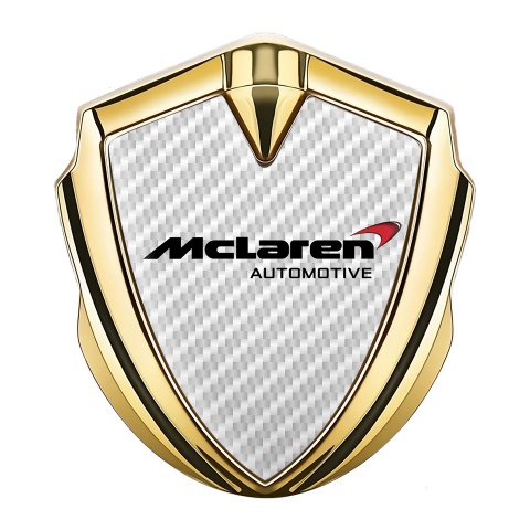 Mclaren Emblem Logo Schriftzug Aufkleber Goldtonfarbe Weiss Carbon version