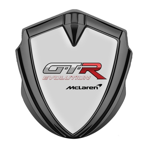 Mclaren GTR Emblem Aufkleber Autozubehor Graphit Tonfarbe Grau Basis mit Evolution Logo