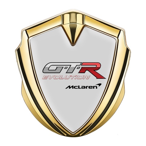 Mclaren GTR Emblem Aufkleber Autozubehor Goldtonfarbe Grau Basis mit Evolution Logo