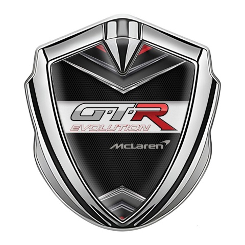 Mclaren GTR Emblem Logo Schriftzug Aufkleber Silbertonfarbe Chrom Elemente Evolution logo
