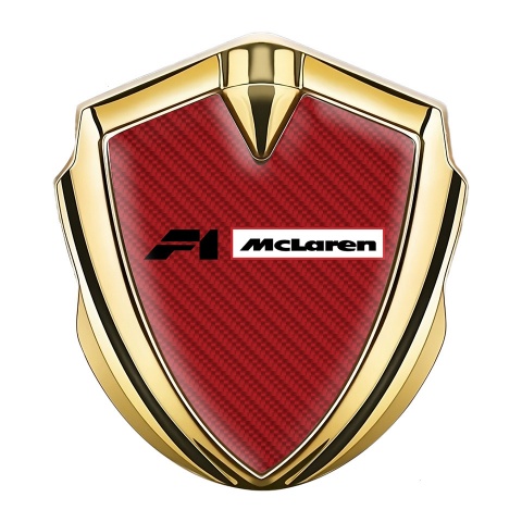 Mclaren Emblem Aufkleber Autozubehor Goldtonfarbe Rote Carbon mit F1 Logo