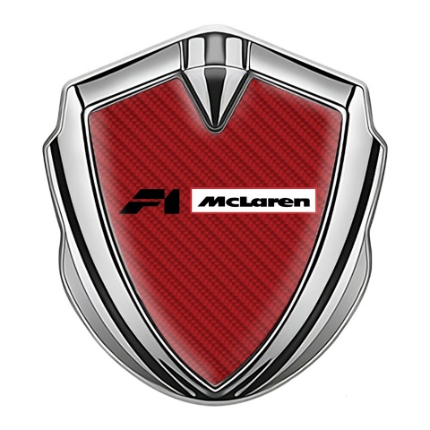 Mclaren Emblem Aufkleber Autozubehor Silbertonfarbe Rote Carbon mit F1 Logo