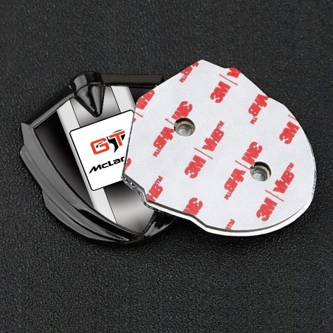 Mclaren Selbstklebendes Metallaufkleber Emblem Graphit Tonfarbe Schwarz Basis GT Logo