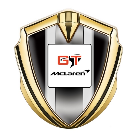 Mclaren Selbstklebendes Metallaufkleber Emblem Goldtonfarbe Schwarz Basis GT Logo