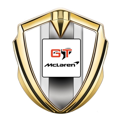 Mclaren Emblem Logo Schriftzug Aufkleber Goldtonfarbe Weiss Basis GT Logo