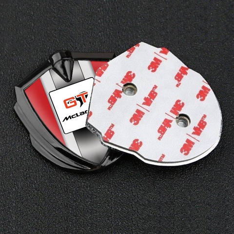 Mclaren Seitenflugel Emblem Aufkleber Graphit Tonfarbe Rote Basis mit GT Logo