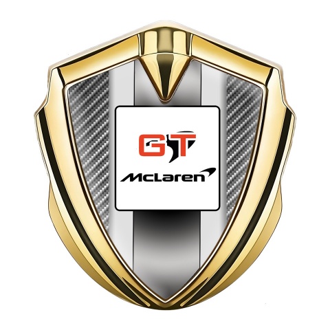 Mclaren Emblem Abzeichen selbstklebend Goldtonfarbe Grau Carbon GT Logo Stil
