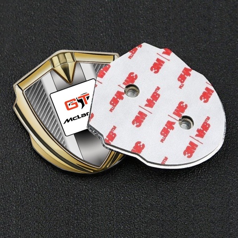 Mclaren Emblem Abzeichen selbstklebend Goldtonfarbe Grau Carbon GT Logo Stil