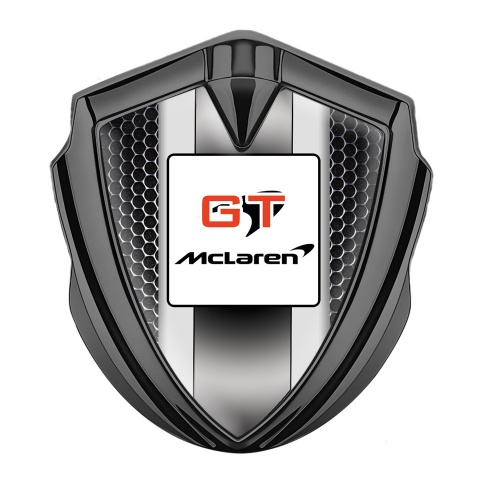 Mclaren Emblem Auto Zeichen Graphit Tonfarbe Perforierter Stahl Basis mit Gt LOgo