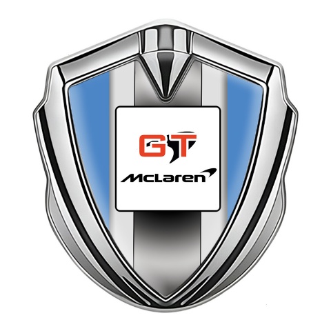 Mclaren Emblem Aufkleber Autozubehor Silbertonfarbe Marineblau Basis mit GT Logo