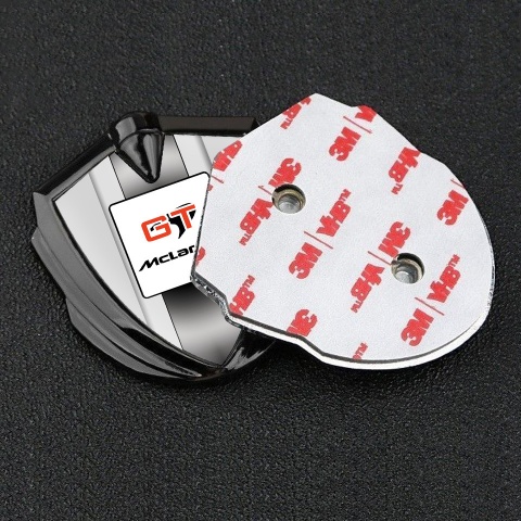 Mclaren Selbstklebendes Metallaufkleber Emblem Graphit Tonfarbe Grau basis GT Logo